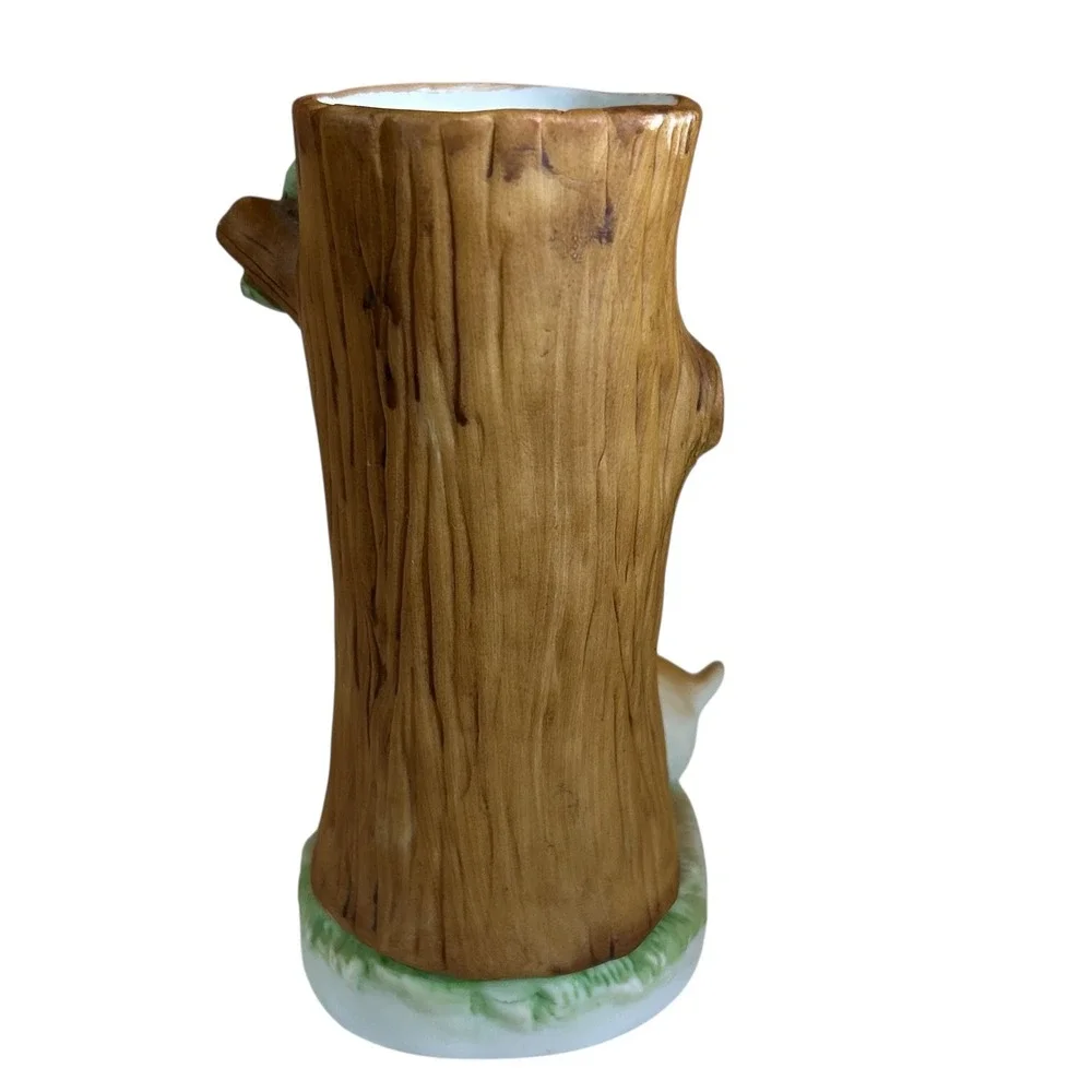 Vintage Enesco 1979 Adorable Ceramic‎ Tree Hug Mother Deer Fawn Bud Vase Taiwan